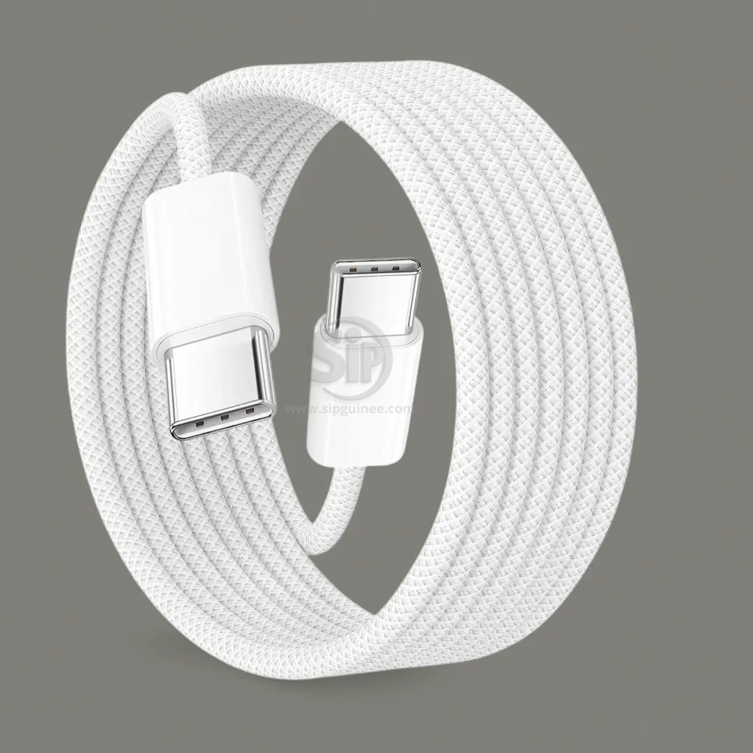Câble USB‑C Apple 240W – 2 mètres Nylon Tressé Blanc