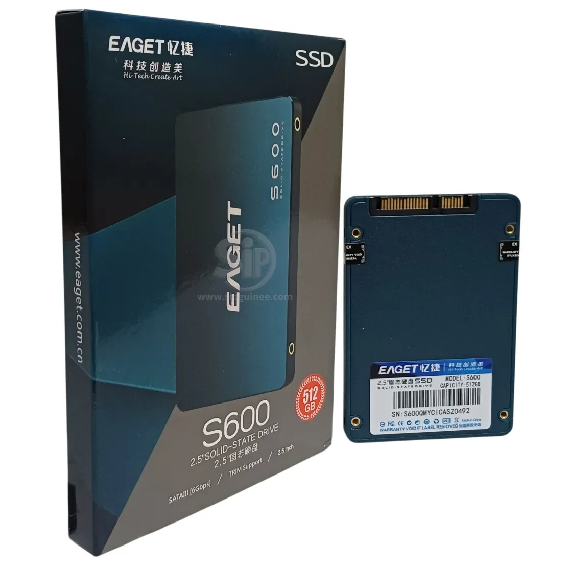 Disque Dur SSD SATA EAGET S600 – 512 Go (2.5", 6 Gb/s)