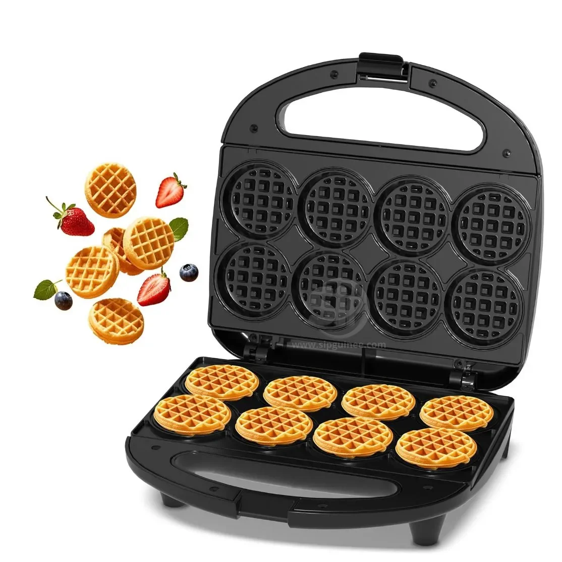 Mini Gaufrier YASHE ABS‑07C 750W — 2 plaques 9 empreintes