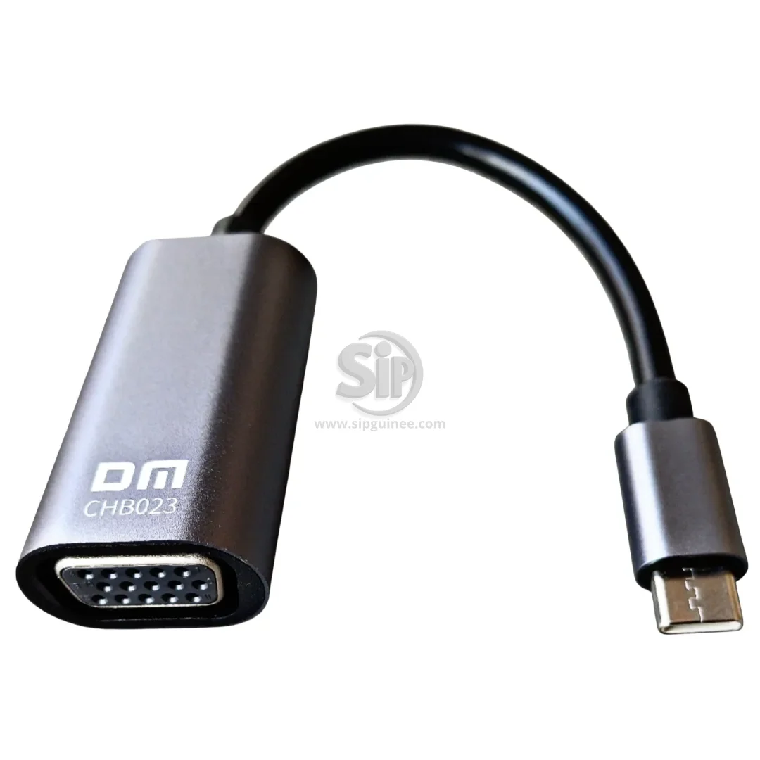 Adaptateur DM CHB023 – USB-C vers VGA Femelle | Haute compatibilité | Résolution jusqu’à 1080p