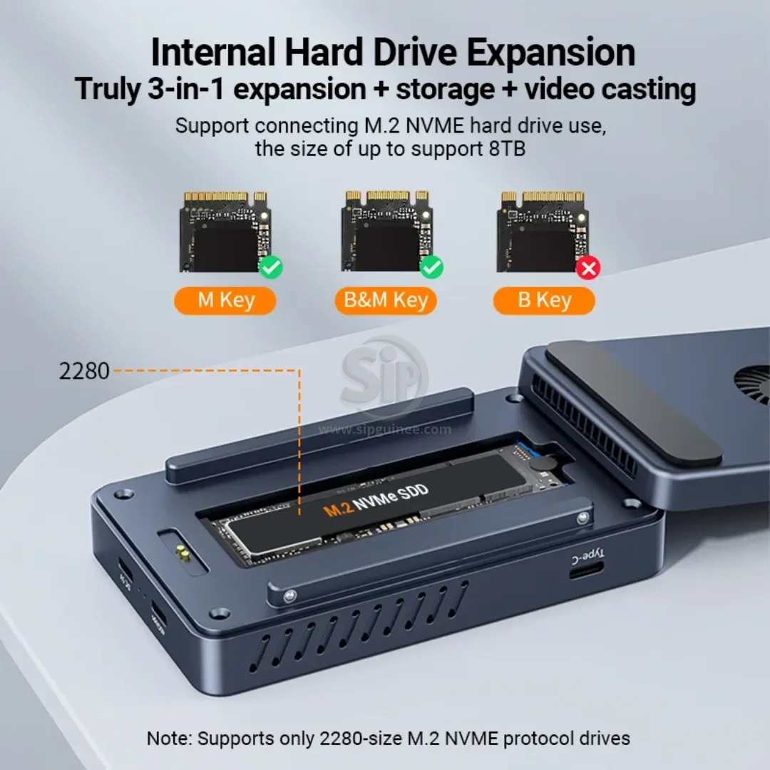 Boîtier et Station d’accueil Acasis TBU405Plus  6-en-1  40Gbps  M.2 NVMe SSD  DP 8K60Hz  Thunderbolt