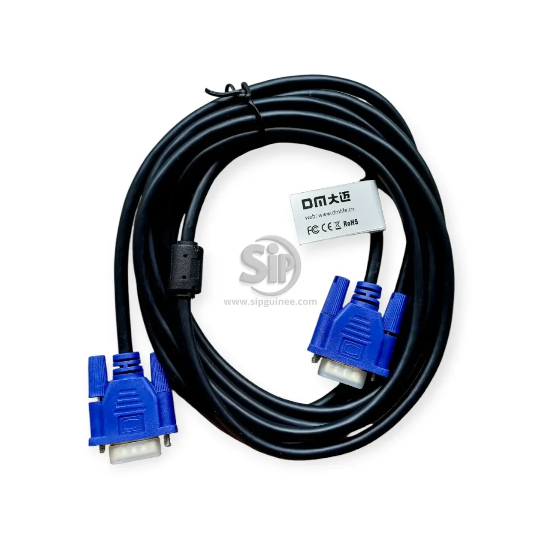 Câble VGA vers VGA 3m – Marque DM | Transmission vidéo analogique haute qualité