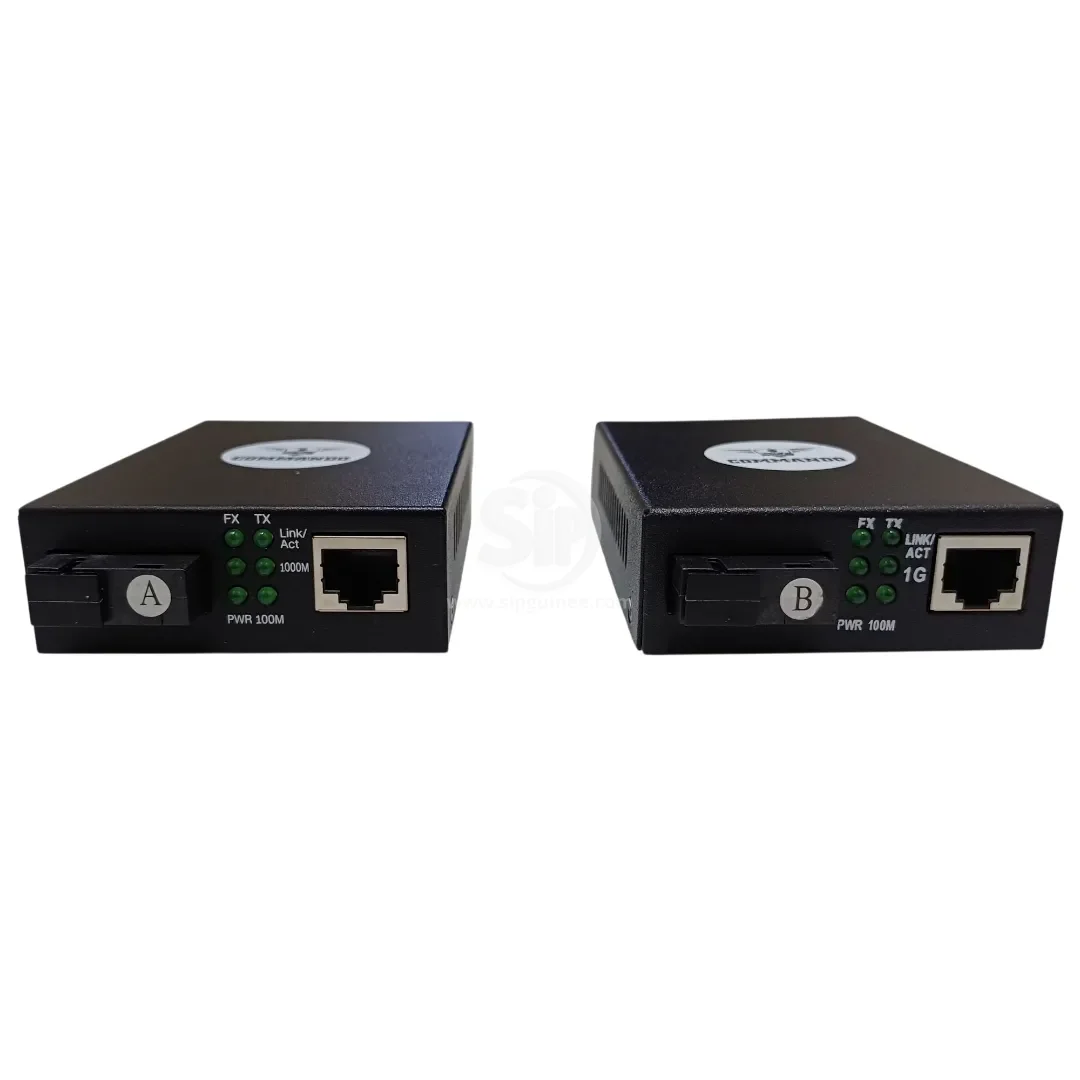 Kit Convertisseur de Média Fibre COMMANDO MC-GSMSF-25K  1GE  Monomode  Simple Fibre  25KM