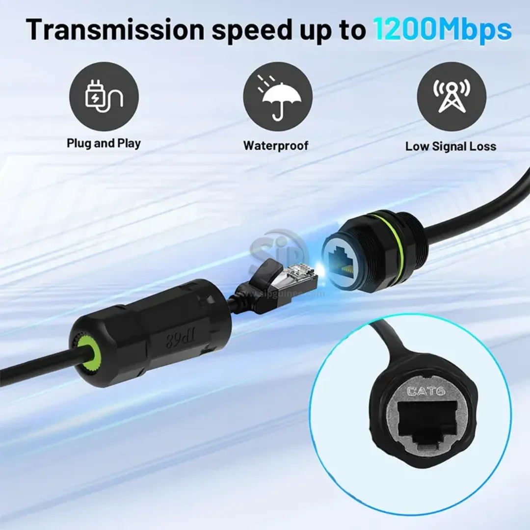 Kit de 2 Coupleurs étanches IP68 Starlink V3/V4 → RJ45 pour antenne et routeur