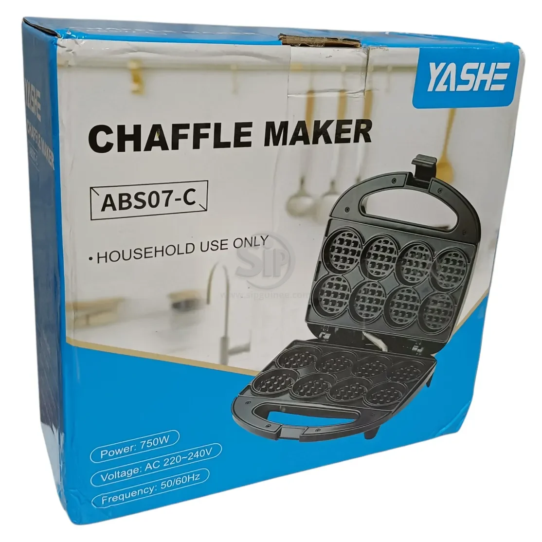 Mini Gaufrier YASHE ABS‑07C 750W — 2 plaques 9 empreintes