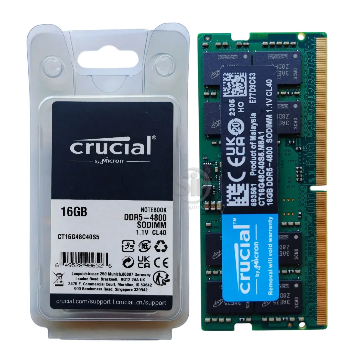 RAM Crucial 16Go DDR5 4800MHz SO-DIMM | Vitesse extrême pour laptop nouvelle génération