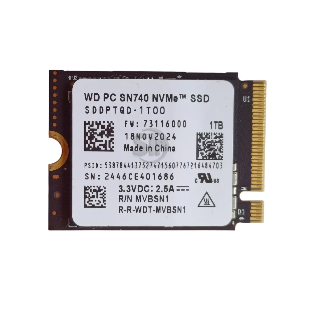 SSD WD PC SN740 NVMe – 1 To – Format 2230 – PCIe Gen 4 – Référence SSDTQD-1T00
